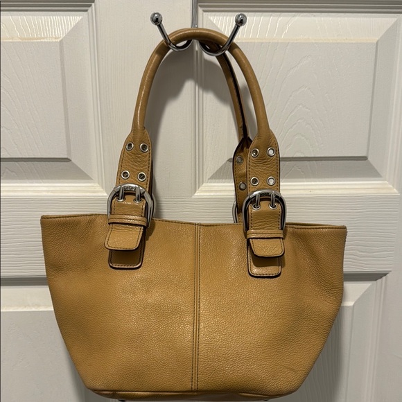 Tignanello Leather Satchel Tote – Mustard Yellow - Picture 1 of 16